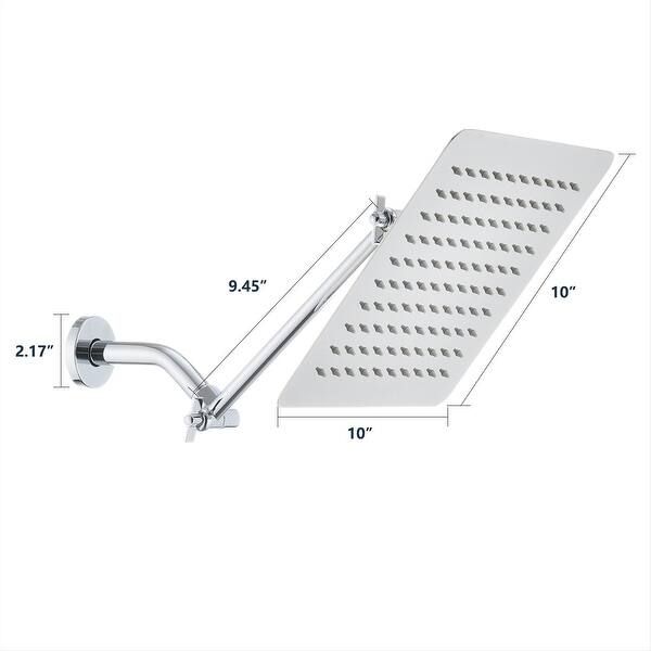 10" Square Rainfall & High Pressure Bath Shower head Bed Bath